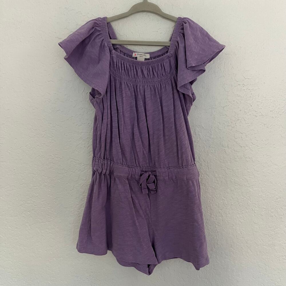 Crewcuts J. Crew Purple Flutter Sleeve Romper Size 6 VGUC